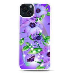 Purple Flower Nature Iphone 15 Tpu Uv Print Case by Posterlux