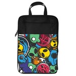 Funky Alien Pattern Abstract Colourful Drawing Foldable Shoe Storage Bag Front