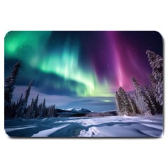 Northern Lights Aurora Night Nature Large Doormat by Posterlux