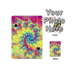 Fractal Spiral Abstract Background Vortex Yellow Playing Cards 54 Designs (mini) by Ket1n9