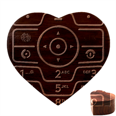 Retro Mobile Device Output Device Heart Wood Jewelry Box by Bedest