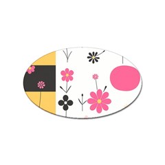  Minimalist Pattern With Simple Lines,flower And Shapes, Creating A Clean And Modern Sticker Oval (10 Pack) by myclothy