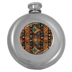 Tribal Chic Round Hip Flask (5 Oz) by pollyparadiseartshop