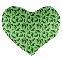 Leaves Pattern Texture Seamless Large 19  Premium Heart Shape Cushions by Hannah976