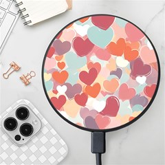 Valentines Day Hearts Romance Love Wireless Fast Charger(black) by Posterlux