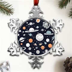 Space Galaxy Universe Stars Sky Metal Small Snowflake Ornament