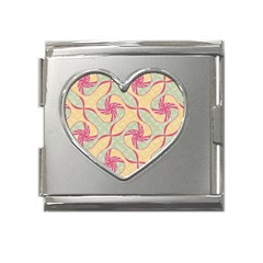 Abstract Pattern Design Scrapbooking Mega Link Heart Italian Charm (18mm) by Paksenen