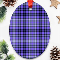 Blue Tartan Plaid 1 Oval Ornament (two Sides) by dressshop