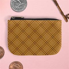 Autumn Fall Plaid Tartan 1 Diagonal Mini Coin Purse by dressshop