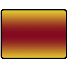 Electric Yellow To Burgundy Red Bilinear Gradient Two Sides Fleece Blanket (large) by GradientsOmbre