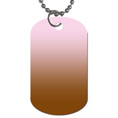 Pink Lace To Chocolate Brown Linear Gradient Dog Tag (one Side)