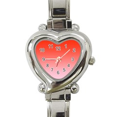 Scarlet Red To Pink Lace Linear Gradient Heart Italian Charm Watch