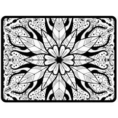 Seamless Tiling Pattern Hand Drawn Black White Two Sides Fleece Blanket (large) by Grandong