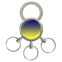 Navy Blue To Electric Yellow Linear Gradient 3-ring Key Chain