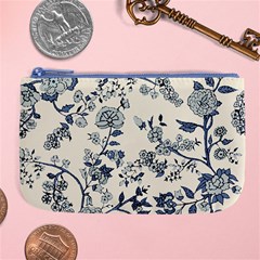 Blue Vintage Background Large Coin Purse by kyorashop23