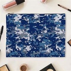 Blue, Camouflage, Cool, Navy, New, Pattern Cosmetic Bag (xl) by kyorashop23