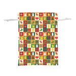 Template Christmas Pattern Lightweight Drawstring Pouch (S) Back