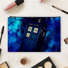 Tardis Doctor Who Space Galaxy Cosmetic Bag (large) by Cemarart