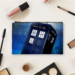 Tardis Doctor Who Space Blue Cosmetic Bag (medium) by Cemarart