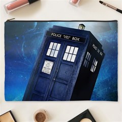 Tardis Doctor Who Space Blue Cosmetic Bag (xxxl) by Cemarart