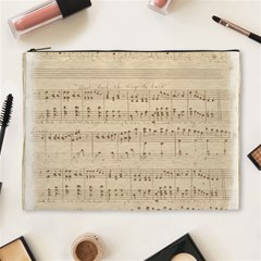 Vintage Beige Music Notes Cosmetic Bag (xl) by Cemarart