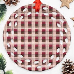 Retro 60s 50s Plaid Pattern 2 Ornament (round Filigree) by violetheavensky
