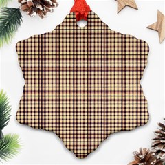 Retro 60s 50s Plaid Pattern 3 Ornament (snowflake) by violetheavensky