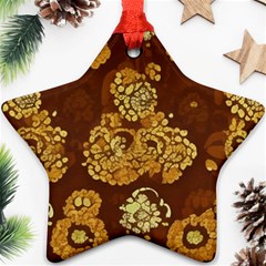 Mid Century Retro Floral 1970s 1960s Pattern 95 Ornament (star) by violetheavensky