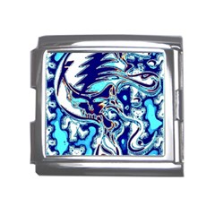 Trippy Dippy Bears Blue Dancing Greatful Dead Skull Steal Your Face Mega Link Italian Charm (18mm) by Salmanaz77
