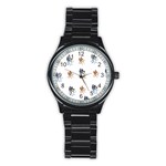 Bluey, Bluey merch, Bluey pattern, Bluey Bluey, bingo, Bluey design, bluey dog Stainless Steel Round Watch Front