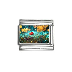 Flowers Detail Painting Nature Italian Charm (9mm) by Anend