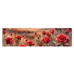 Roses Flower Field Sunset Nature 16 x 60  Oblong Satin Scarf Front