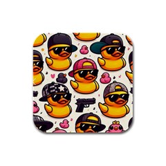 Gangster Rubber Ducky Coasters Rubber Square Coaster (4 Pack) by thatfashion