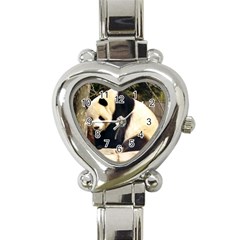 Giant Panda National Zoo Heart Italian Charm Watch by rainbowberry