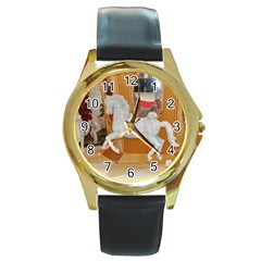 White Horse Round Gold Metal Watch by berry3333