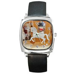 White Horse Square Metal Watch by berry3333